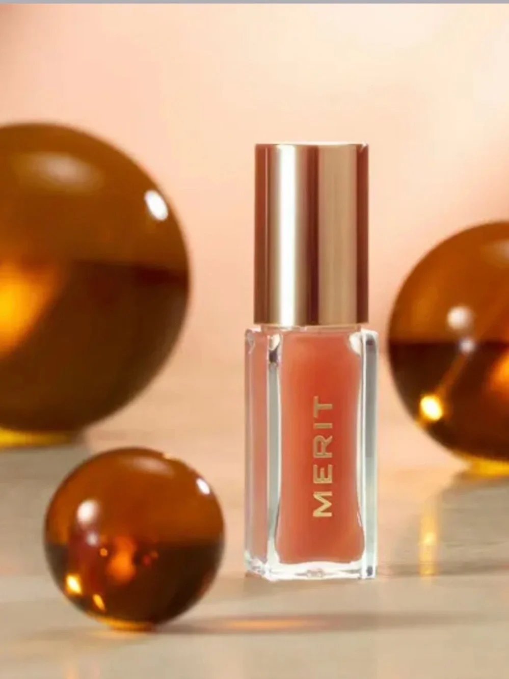 MERIT Shade Slick Tinted Lip Oil Gloss In Maraschino  Sheer Red